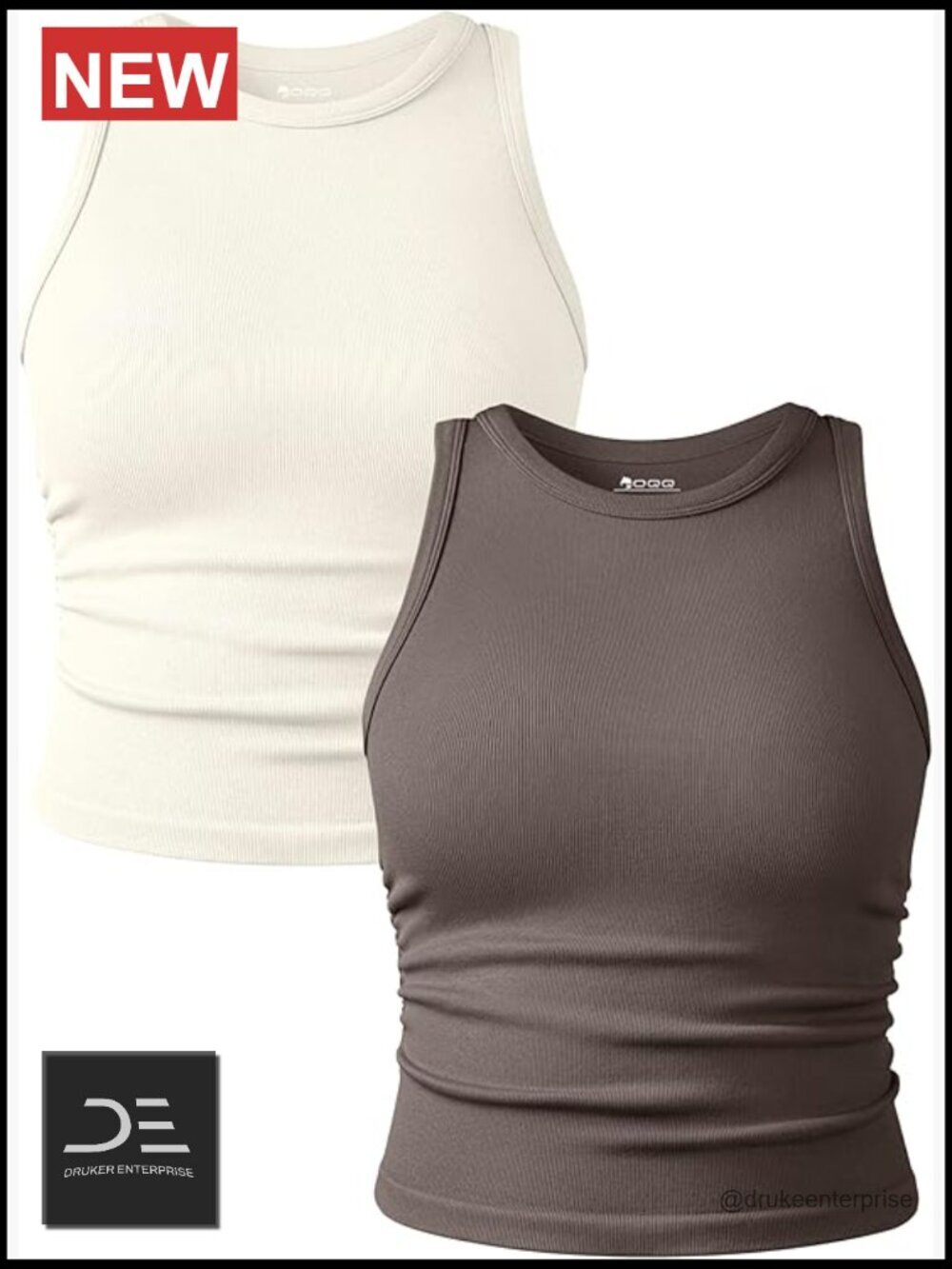 2 Pack Sleeveless Crew Neck Crop Tank Tops Yoga Basic Camis Stretch